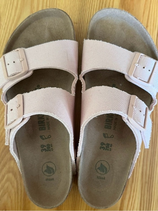 Birkenstock Shoes - Birkenstock Arizona Women’s Double-Strap Vegan Sandals in Light Pink 39 8-8.5